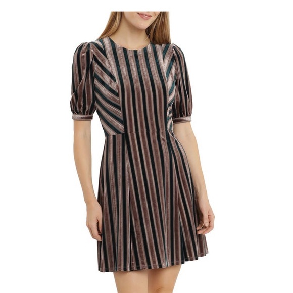 Velvet stripe dress size 6 - Picture 1 of 4